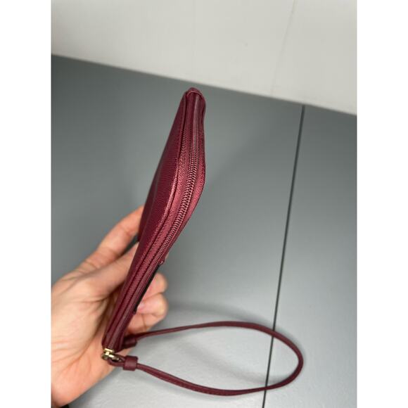 Calvin Klein Small Red Black Wristlet Wallet Strap Vegan Leather Y2K Clutch - Picture 7 of 11